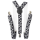 ZONFAZ Adjustable Music Piano Musical Notes Suspenders for Men Women