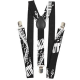 ZONFAZ Adjustable Music Piano Musical Notes Suspenders for Men Women