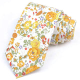 ZONFAZ Artificial Cotton Flower Ties Skinny Floral Necktie