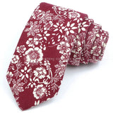 ZONFAZ Artificial Cotton Flower Ties Skinny Floral Necktie