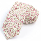 ZONFAZ Artificial Cotton Flower Ties Skinny Floral Necktie