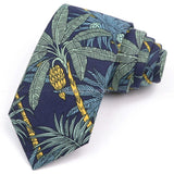 ZONFAZ Artificial Cotton Flower Ties Skinny Floral Necktie