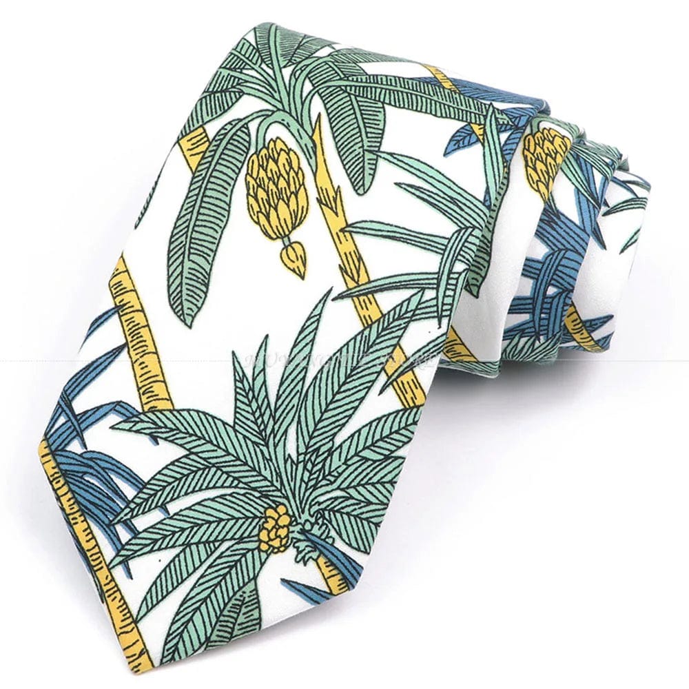 ZONFAZ Artificial Cotton Flower Ties Skinny Floral Necktie