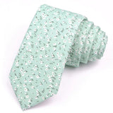 ZONFAZ Artificial Cotton Flower Ties Skinny Floral Necktie