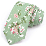 ZONFAZ Artificial Cotton Flower Ties Skinny Floral Necktie