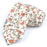 ZONFAZ Artificial Cotton Flower Ties Skinny Floral Necktie