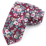 ZONFAZ Artificial Cotton Flower Ties Skinny Floral Necktie