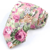 ZONFAZ Artificial Cotton Flower Ties Skinny Floral Necktie