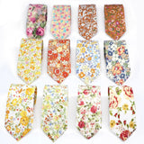 ZONFAZ Artificial Cotton Flower Ties Skinny Floral Necktie