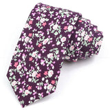 ZONFAZ Artificial Cotton Flower Ties Skinny Floral Necktie