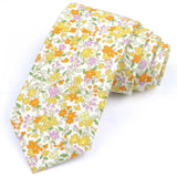 ZONFAZ Artificial Cotton Flower Ties Skinny Floral Necktie