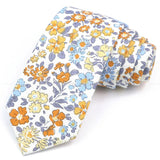 ZONFAZ Artificial Cotton Flower Ties Skinny Floral Necktie