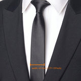 ZONFAZ Black Skinny Silk Polyester Tie 5cm Casual Formal Wedding Necktie