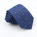 ZONFAZ Blue Cotton Denim Ties For Men Skinny Floral Neckties