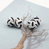 ZONFAZ Braided Handmade Cufflinks Mixed Colors DIY Elastic Rope Ball Cuff Links