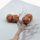 ZONFAZ Braided Handmade Cufflinks Mixed Colors DIY Elastic Rope Ball Cuff Links