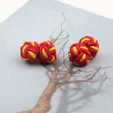 ZONFAZ Braided Handmade Cufflinks Mixed Colors DIY Elastic Rope Ball Cuff Links