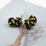 ZONFAZ Braided Handmade Cufflinks Mixed Colors DIY Elastic Rope Ball Cuff Links