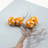 ZONFAZ Braided Handmade Cufflinks Mixed Colors DIY Elastic Rope Ball Cuff Links