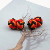 ZONFAZ Braided Handmade Cufflinks Mixed Colors DIY Elastic Rope Ball Cuff Links