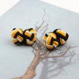 ZONFAZ Braided Handmade Cufflinks Mixed Colors DIY Elastic Rope Ball Cuff Links