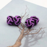 ZONFAZ Braided Handmade Cufflinks Mixed Colors DIY Elastic Rope Ball Cuff Links