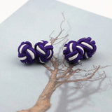 ZONFAZ Braided Handmade Cufflinks Mixed Colors DIY Elastic Rope Ball Cuff Links