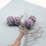 ZONFAZ Braided Handmade Cufflinks Mixed Colors DIY Elastic Rope Ball Cuff Links