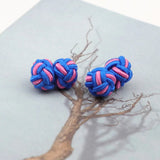 ZONFAZ Braided Handmade Cufflinks Mixed Colors DIY Elastic Rope Ball Cuff Links