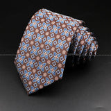 ZONFAZ Brown Classic Solid Striped Paisley Flower Neckties for Men