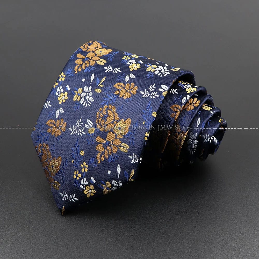 ZONFAZ Brown Classic Solid Striped Paisley Flower Neckties for Men