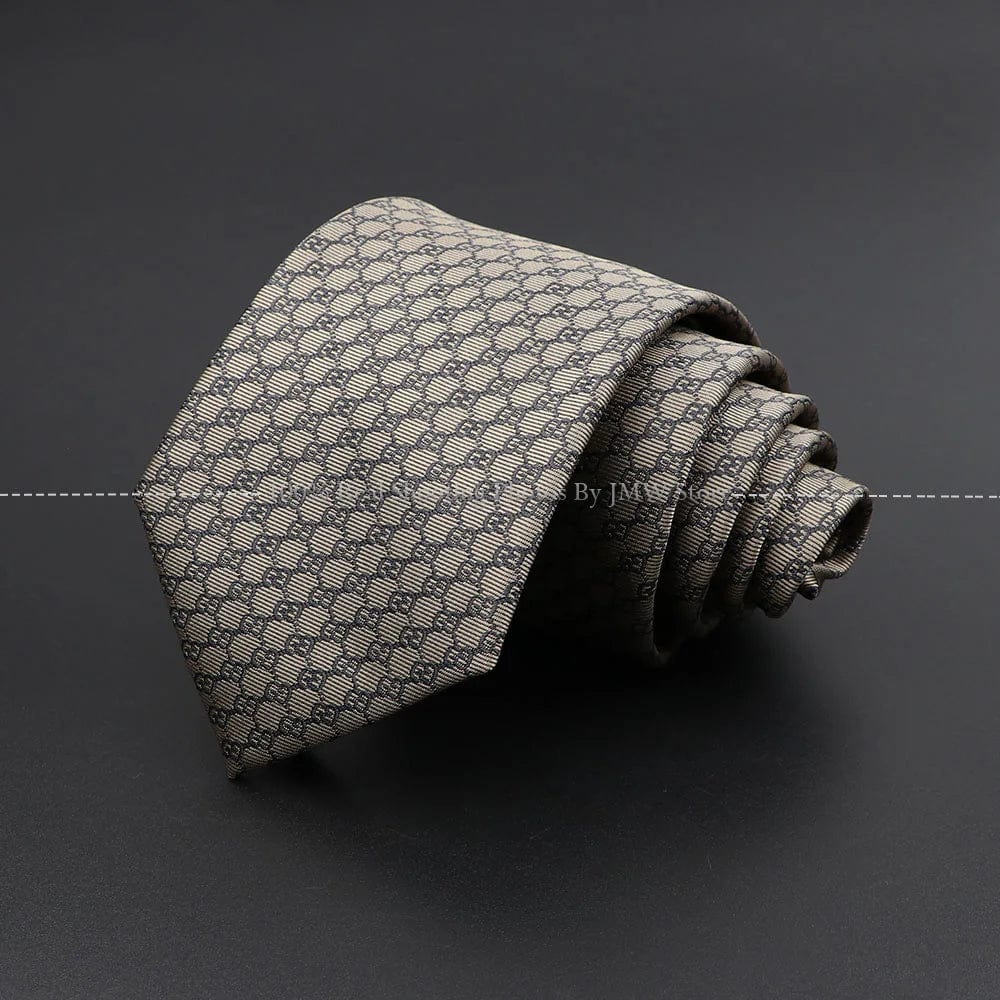 ZONFAZ Brown Classic Solid Striped Paisley Flower Neckties for Men