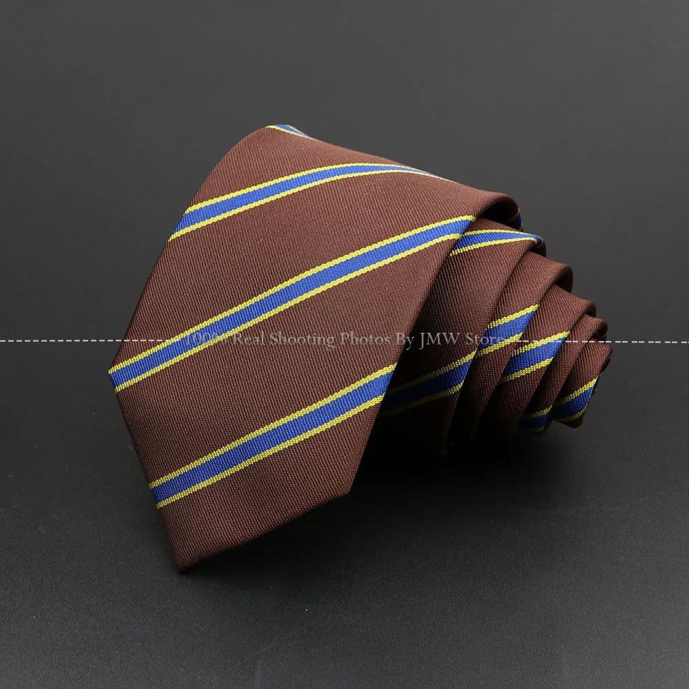 ZONFAZ Brown Classic Solid Striped Paisley Flower Neckties for Men