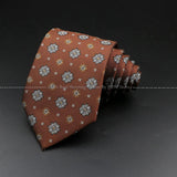 ZONFAZ Brown Classic Solid Striped Paisley Flower Neckties for Men