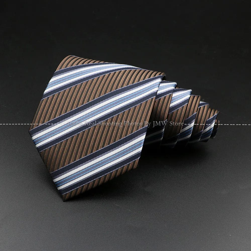 ZONFAZ Brown Classic Solid Striped Paisley Flower Neckties for Men