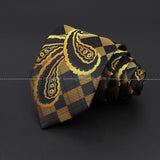 ZONFAZ Brown Classic Solid Striped Paisley Flower Neckties for Men