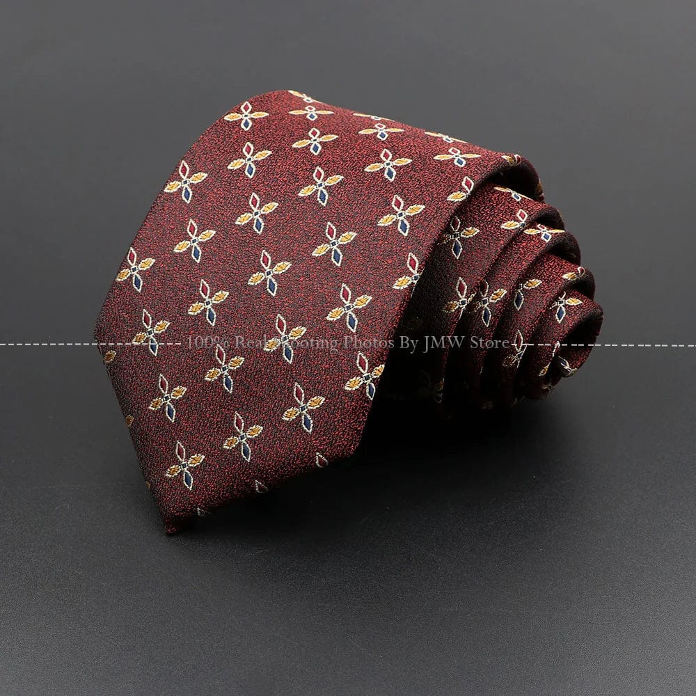 ZONFAZ Brown Classic Solid Striped Paisley Flower Neckties for Men