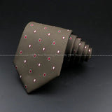 ZONFAZ Brown Classic Solid Striped Paisley Flower Neckties for Men