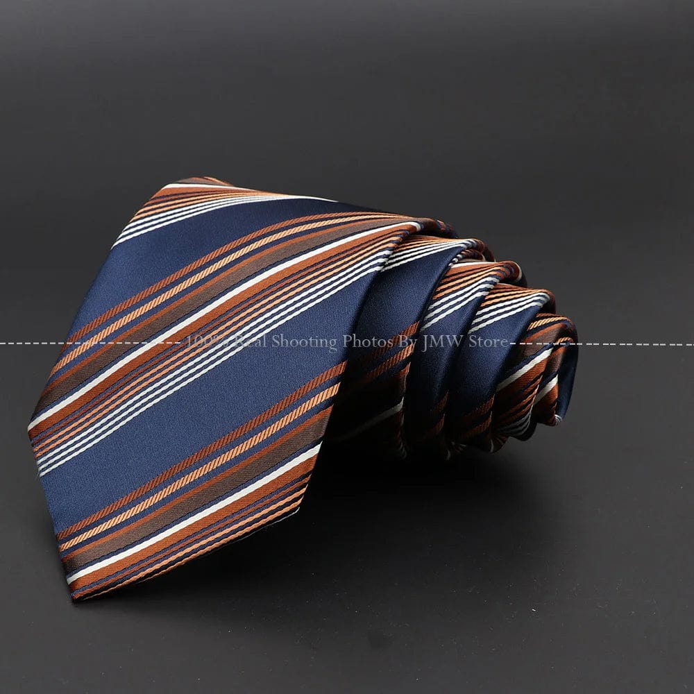 ZONFAZ Brown Classic Solid Striped Paisley Flower Neckties for Men