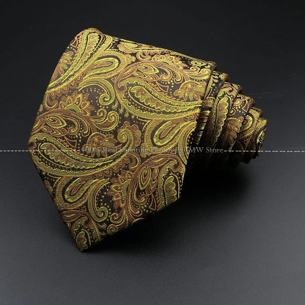 ZONFAZ Brown Classic Solid Striped Paisley Flower Neckties for Men