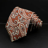 ZONFAZ Brown Classic Solid Striped Paisley Flower Neckties for Men