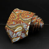 ZONFAZ Brown Classic Solid Striped Paisley Flower Neckties for Men