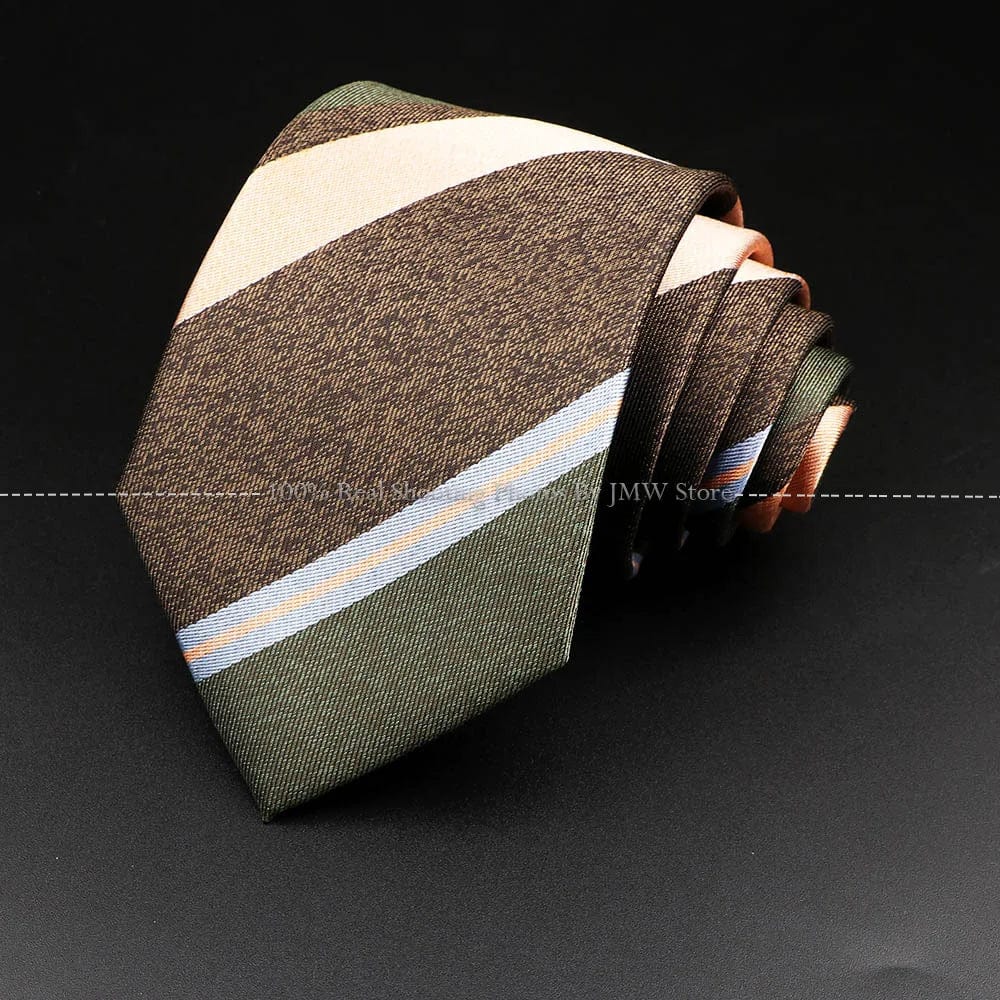 ZONFAZ Brown Classic Solid Striped Paisley Flower Neckties for Men