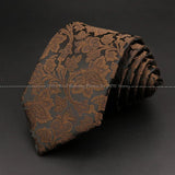 ZONFAZ Brown Classic Solid Striped Paisley Flower Neckties for Men