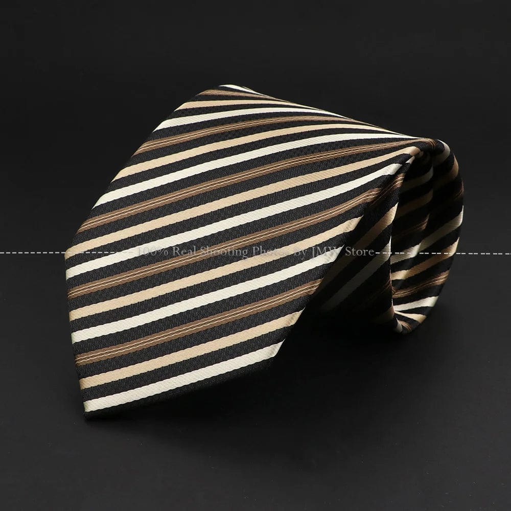 ZONFAZ Brown Classic Solid Striped Paisley Flower Neckties for Men