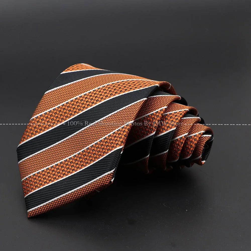 ZONFAZ Brown Classic Solid Striped Paisley Flower Neckties for Men