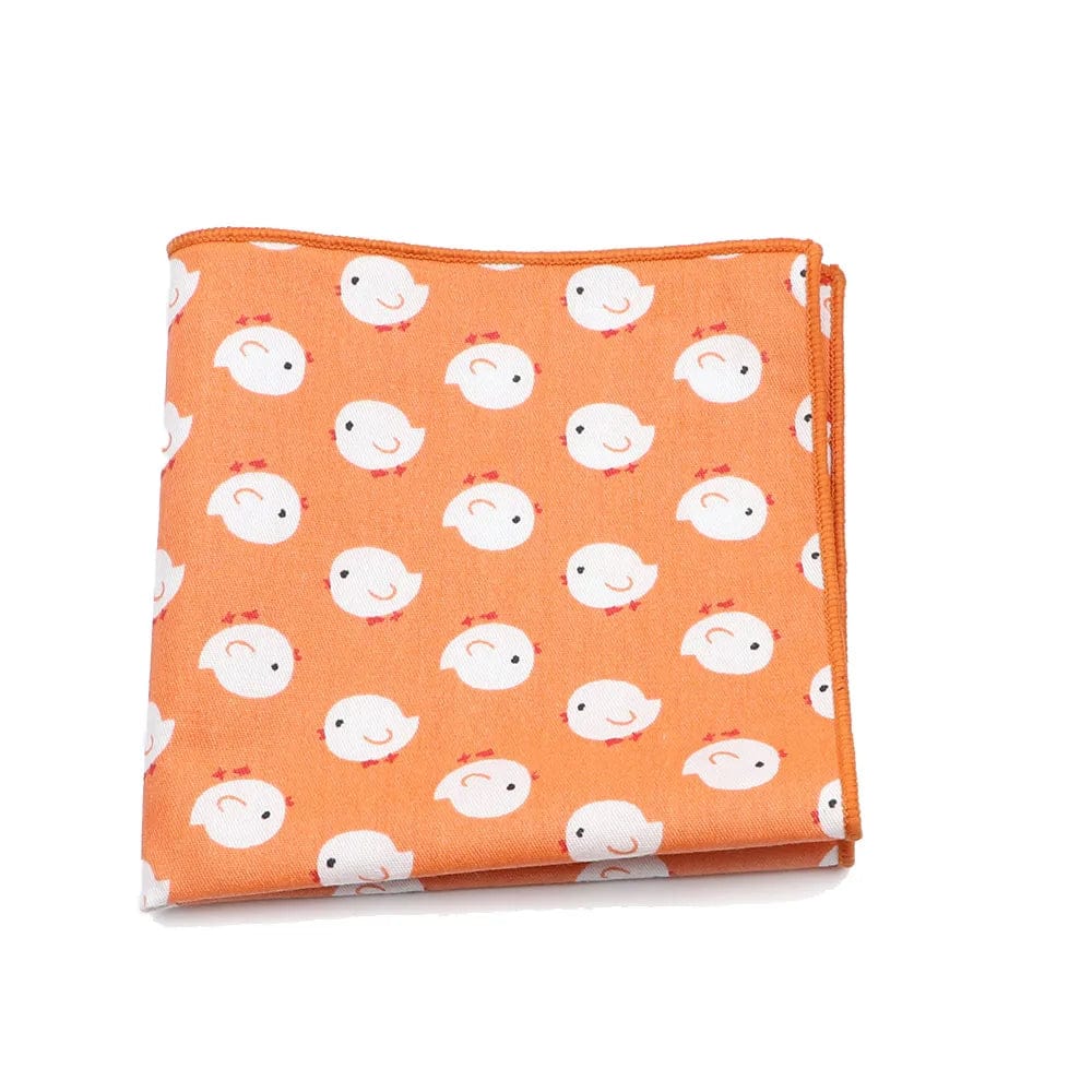 ZONFAZ Cartoon Cotton Handkerchief Cute Animal Fruit Pocket Square