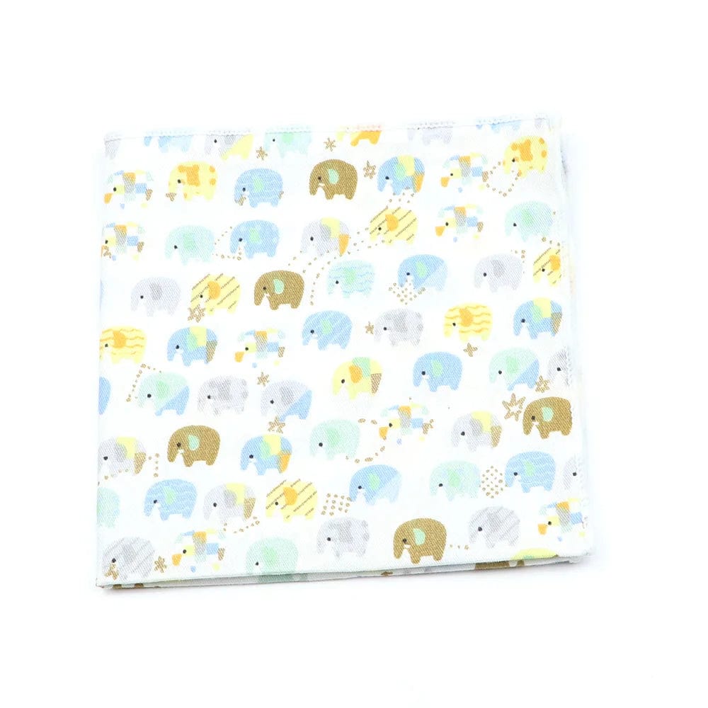 ZONFAZ Cartoon Cotton Handkerchief Cute Animal Fruit Pocket Square