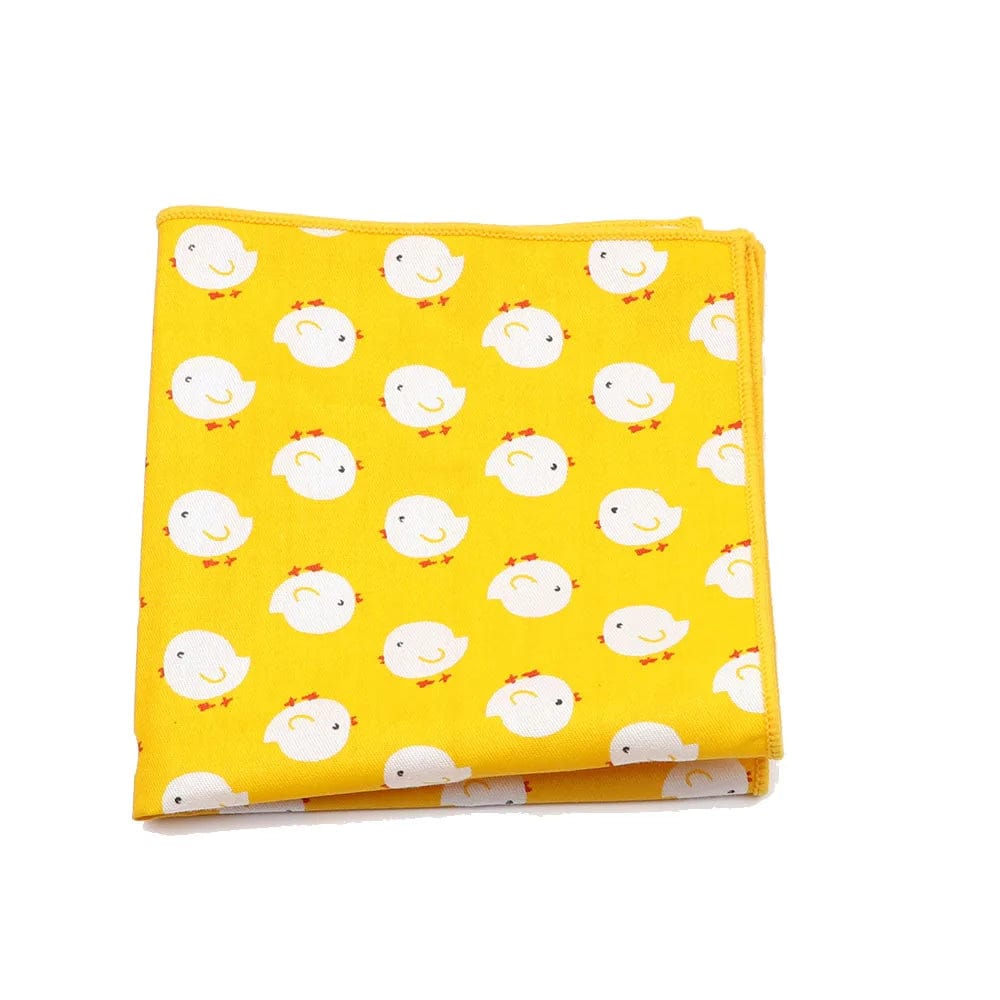 ZONFAZ Cartoon Cotton Handkerchief Cute Animal Fruit Pocket Square