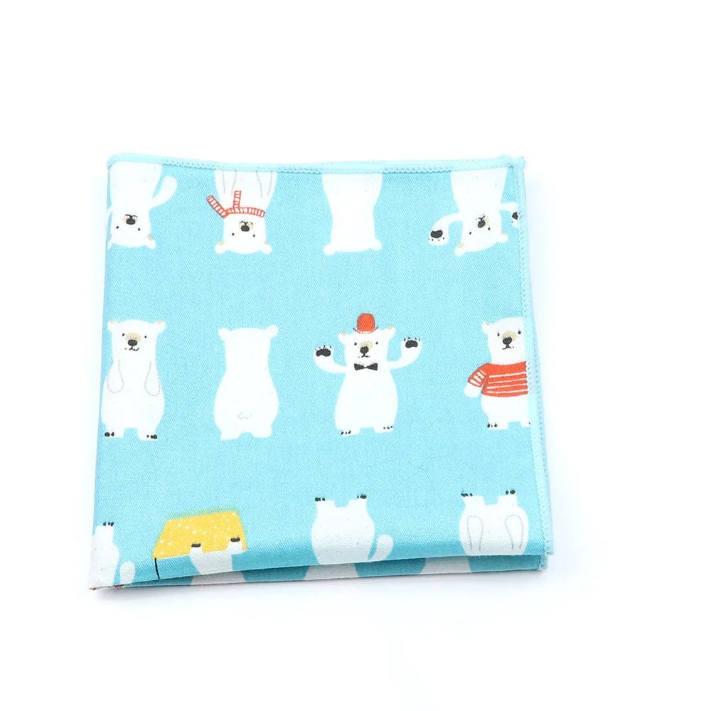 ZONFAZ Cartoon Cotton Handkerchief Cute Animal Fruit Pocket Square